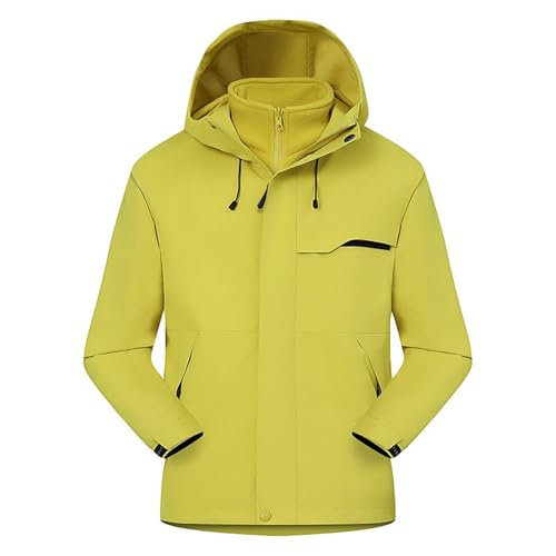 DUHENWU 3 In 1 Winterjacke Damen Fleecejacke Wasserdicht Atmungsaktiv Outdoor Jacke Winddichte Warme Funktionsjacke Mit Kapuze Outdoorjacke Sport Wanderjacke Wandern Regenmantel von DUHENWU
