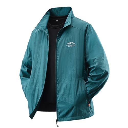 DUHENWU Fahrradjacke Herren Sonnenschutz Übergröße Sportjacke Atmungsaktive Leichte Sommerjacke Mit Reißverschluss Taschen Freizeitjacke Bequeme Outdoorjacke Für Herren Zum Laufen Radfahren von DUHENWU