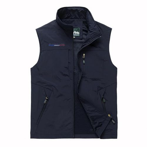 DUHENWU Herren Outdoor Weste Standkragen Anglerweste Golf Leicht Gilet Schnelltrocknende Ärmellose Jacke Arbeitsweste Frühling Und Herbst Jagdweste Mit Vielen Taschen Wanderweste von DUHENWU