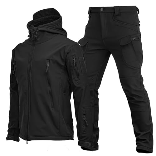 DUHENWU Herren Tactical Uniformen Militärische Wasserdichte Armee Kampfanzug Sets 2 Stück Sets Softshell Jacke Hosen Jagdkleidung Arbeitsjacke Und Hose Ganzkörperanzug Outdoor Bequeme Sportanzug von DUHENWU