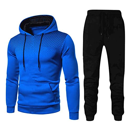 DUHENWU Herren Trainingsanzug 2 Teilig Set Sweatshirt Und Jogginghose Jogginganzug Jacke Trainingshose Sportanzug Fleece Warm Freizeitanzug Fußball Sporthose Für Gym Atmungsaktiv Hausanzug von DUHENWU