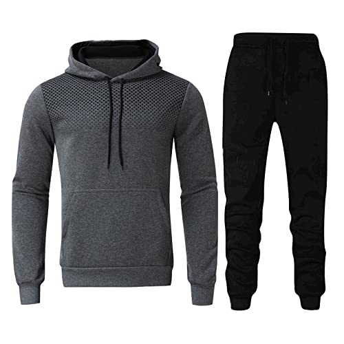 DUHENWU Herren Trainingsanzug 2 Teilig Set Sweatshirt Und Jogginghose Jogginganzug Jacke Trainingshose Sportanzug Fleece Warm Freizeitanzug Fußball Sporthose Für Gym Atmungsaktiv Hausanzug von DUHENWU