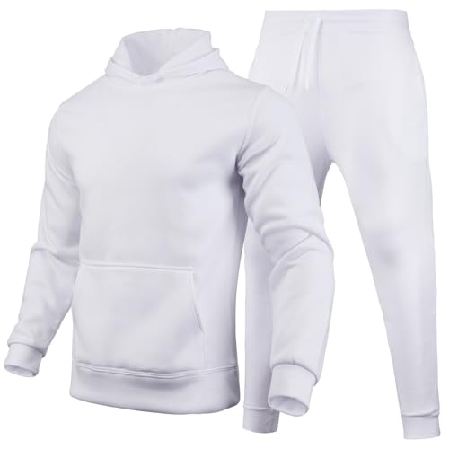 DUHENWU Jogging Set für Herren Trainingsanzug Set Regular Fit Sport Anzug 2 Teilig Jogginganzug Winter Gepolstert Tracksuit mit Hoodie und Jogginghose Sportanzug Jungs Hip Hop Streetwear von DUHENWU