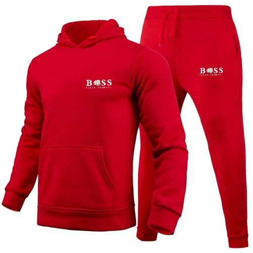 DUHENWU Jogging Set für Herren Trainingsanzug Set Regular Fit Sport Anzug 2 Teilig Jogginganzug Winter Gepolstert Tracksuit mit Hoodie und Jogginghose Sportanzug Jungs Hip Hop Streetwear von DUHENWU