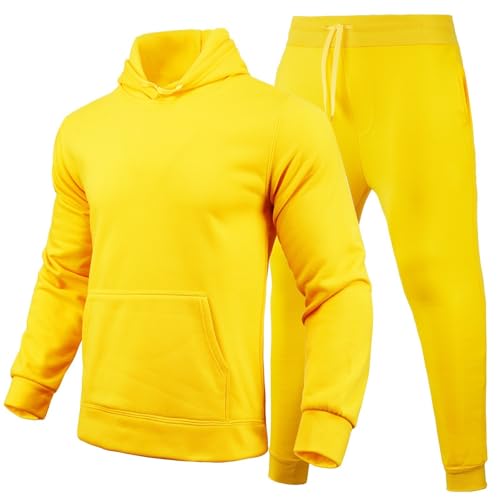 DUHENWU Jogging Set für Herren Trainingsanzug Set Regular Fit Sport Anzug 2 Teilig Jogginganzug Winter Gepolstert Tracksuit mit Hoodie und Jogginghose Sportanzug Jungs Hip Hop Streetwear von DUHENWU