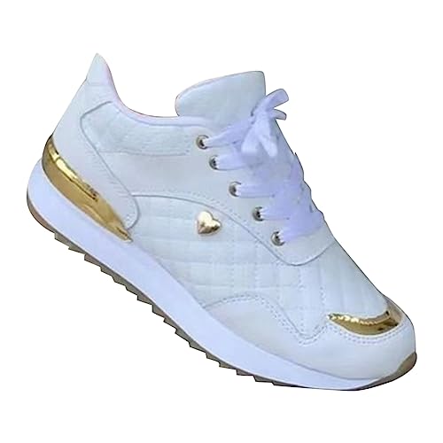 DUHGBNE Atmungsaktive, farblich passende Freizeit-Laufschuhe für Damen Schuhe Schuhe Damen (White, 38) von DUHGBNE