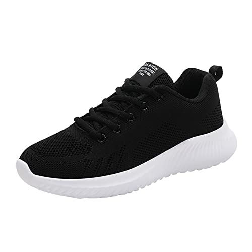 DUHGBNE Atmungsaktive Turnschuhe für Damen, atmungsaktiv, rutschfest, mit weicher Sohle, Mesh-Turnschuhe, Tennis, zu Fuß, atmungsaktiv, modische Turnschuhe Damenschuhe Pantoletten (Black, 39) von DUHGBNE