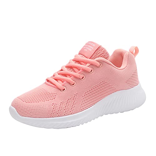 DUHGBNE Atmungsaktive Turnschuhe für Damen, atmungsaktiv, rutschfest, mit weicher Sohle, Mesh-Turnschuhe, Tennis, zu Fuß, atmungsaktiv, modische Turnschuhe Damenschuhe Pantoletten (Pink, 38) von DUHGBNE