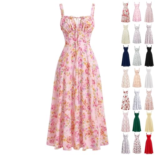 DUHGBNE Ballkleider Damen Lang, Abendkleider Kurz, Abendkleider Elegant Für Hochzeit Boho Maxikleider Sommer Kleid Hochzeitsgast Blumenkleid Elegant Festliche Kleider, Monatsabrechnung Anzeigen von DUHGBNE