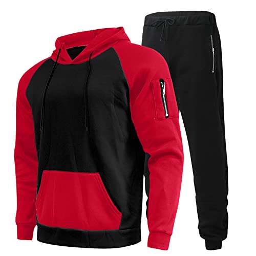 DUHGBNE Blitzangebote des Tages Jogginganzug Herren Tracksuit 2 Piece Sweatshirt Sporthose Jogginganzug Herren Hoodie MäNner Sportanzug Tracksuit 4 Euro Artikel von DUHGBNE