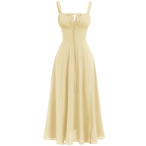 Blumenkleid Damen, Blitzangebote des Tages Aktuell, Abendkleider Elegant Für Hochzeit Boho Maxikleider Sommer Kleid Hochzeitsgast Blumenkleid Elegant Festliche Kleider, Leinenkleid Damen von DUHGBNE