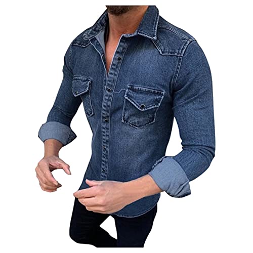 DUHGBNE Herbstjacke Herren Jacken Langarm Jeans Jacke Für Solide Lässige Jeanim Mit Schlank Gerade Herren Mantel DUHGBNE Herbstjacke Herren Jacken Langarm Jeans Jacke Für Solide Lässige Jeanim Mit Schlank Gerade Herren Mantel von DUHGBNE