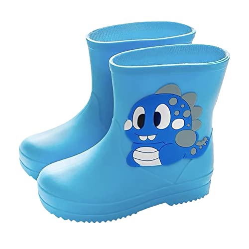 DUHGBNE Klassische Regenstiefel PVC Gummi Wasserschuhe Wasserdichte Regenstiefel Baby Cartoon Schuhe Gummistiefel Kinder 26 (Blue, 23 Infant) von DUHGBNE