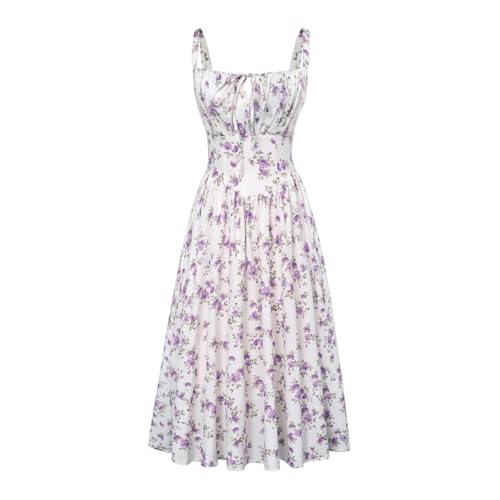 DUHGBNE Kleid Damen Festlich, Jeanskleid Damen Lang, Abendkleider Elegant Für Hochzeit Boho Maxikleider Sommer Kleid Hochzeitsgast Blumenkleid Elegant Festliche Kleider, Urlaub Must Haves von DUHGBNE