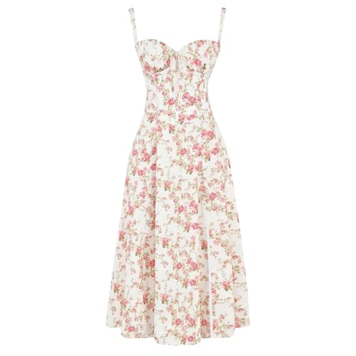 DUHGBNE Strandkleid Damen Luftig, Abendkleid Große Größen, Abendkleider Elegant Für Hochzeit Boho Maxikleider Sommer Kleid Hochzeitsgast Blumenkleid Elegant Festliche Kleider, Primeday 2025 Angebote von DUHGBNE