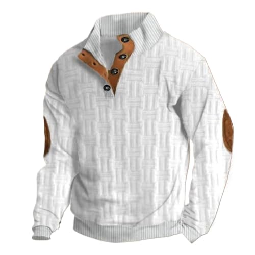 DUHGBNE Weihnachtsdeko Sale Herren Sweatshirt Mit Kapuze Herren-Sweatshirt mit Karomuster und Knöpfen, modisch, lässig, bequem und locker sitzend Winterjacke Herren Angebote von DUHGBNE