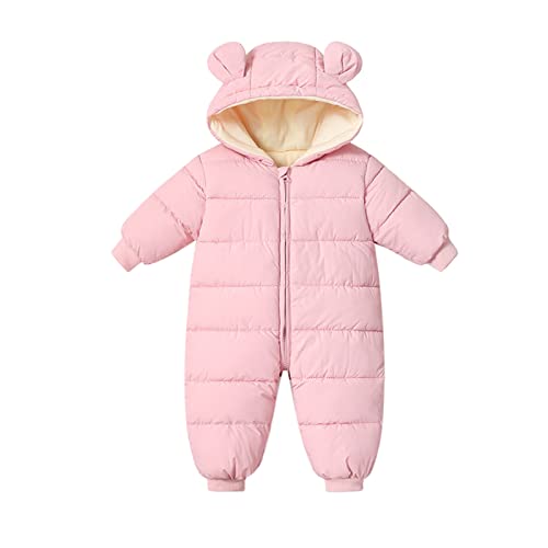 DUHGBNE Winddichter Schneeanzug mit Kapuze Kleiner Bär geformter Jumpsuit Daunenjacke Mit Handschuhen Herbst 56 80 86 92 Jungen Mädchen Einteilige Warm Outfits Geschenk 0-3 Monat von DUHGBNE