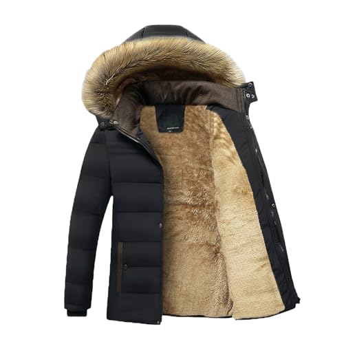 DUHGBNE Winter Mantel Für Männer Warme Winterjacke Loose Thick Warm Cotton Jacket Übergangsjacke Herren Wasserdicht DUHGBNE Winter Mantel Für Männer Warme Winterjacke Loose Thick Warm Cotton Jacket Übergangsjacke Herren Wasserdicht von DUHGBNE