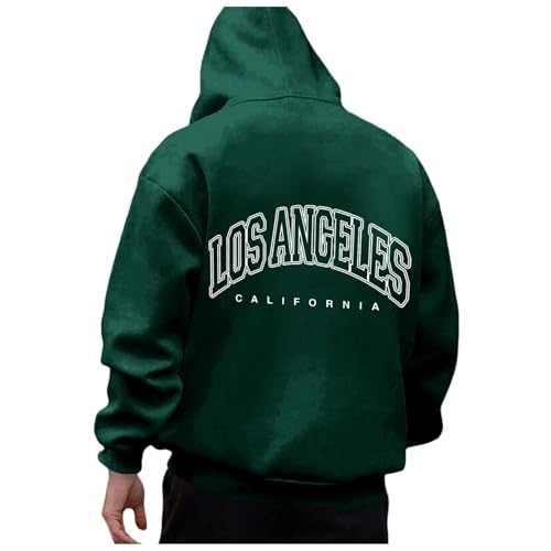 DUJEFF Hoodie Herren, Herren Hoodie Mit Backprint Kapuzenpullover Brief Drucken Langarm Leicht Sweatshirt mit Kapuze Sport Pullover Bequemes Longpullover Winter Pulli Oberteile Männer Kapuzenpulli von DUJEFF