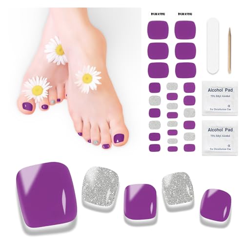 Nagelfolie UV Härtend - 26 Stück Fußnägel Zum Kleben Nagelfolien UV Härtend Fussnägel Zum Kleben UV Gel Nagelfolie Selbstklebend für Fußnagel Nagelkunst für Frauen von DUKASOU