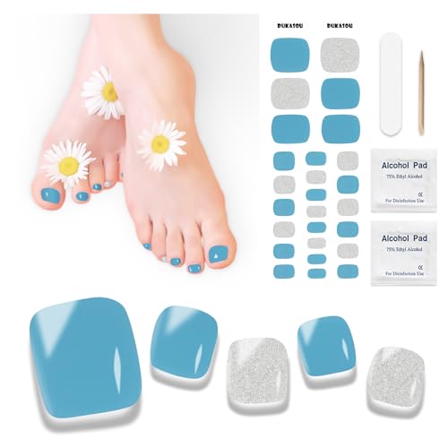 Nagelfolie UV Härtend - 26 Stück Fußnägel Zum Kleben Nagelfolien UV Härtend Fussnägel Zum Kleben UV Gel Nagelfolie Selbstklebend für Fußnagel Nagelkunst für Frauen von DUKASOU