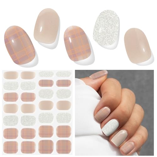 Nagelfolie UV Härtend - 28 Stück Nagelsticker UV Gel Nagelfolien Nagelfolie Selbstklebend Nail Sticker Nagellackstreifen Gel-Nagelaufkleber Art Stickers DIY für Damen Mädchen Weihnachten von DUKASOU
