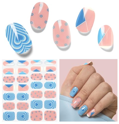 Nagelfolie UV Härtend - 28 Stück Nagelsticker UV Gel Nagelfolien Nagelfolie Selbstklebend Nail Sticker Nagellackstreifen Gel-Nagelaufkleber Art Stickers DIY für Damen Mädchen Weihnachten von DUKASOU
