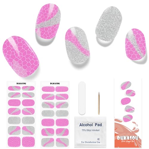 Nagelfolie UV Härtend - 28 Stück Nagelsticker UV Gel Nagelfolien Nagelfolie Selbstklebend Nail Sticker Nagellackstreifen Gel-Nagelaufkleber Art Stickers DIY für Damen Mädchen Weihnachten von DUKASOU
