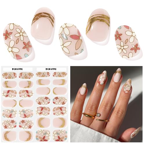 Nagelfolie UV Härtend - 28 Stück Nagelsticker UV Gel Nagelfolien Nagelfolie Selbstklebend Nail Sticker Nagellackstreifen Gel-Nagelaufkleber Art Stickers DIY für Damen Mädchen von DUKASOU