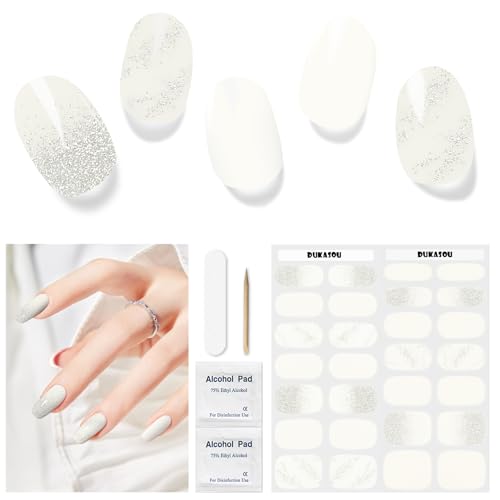 Nagelfolie UV Härtend - 28 Stück Nagelsticker UV Gel Nagelfolien Selbstklebend Nail Sticker Nagellackstreifen Gel-Nagelaufkleber Art Stickers DIY für Damen Mädchen Dekoration Nageldesign von DUKASOU