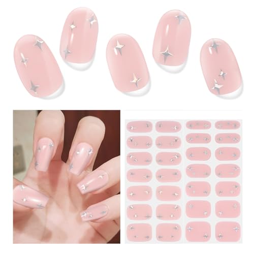 Nagelfolie UV Härtend - 28 Stück Nagelsticker UV Gel Nagelfolien Selbstklebend Nail Sticker Nagellackstreifen Gel-Nagelaufkleber Art Stickers DIY für Damen Mädchen Dekoration Nageldesign von DUKASOU
