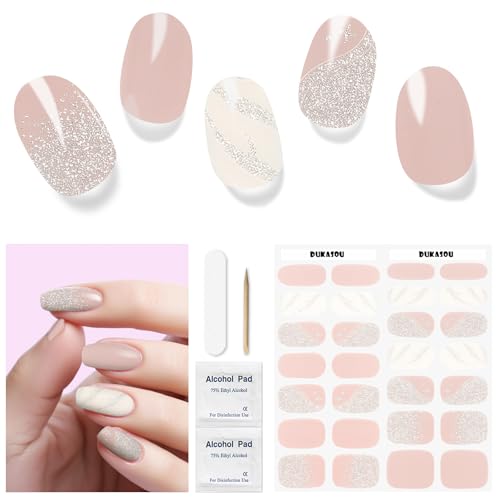 Nagelfolie UV Härtend - 28 Stück Nagelsticker UV Gel Nagelfolien Selbstklebend Nail Sticker Nagellackstreifen Gel-Nagelaufkleber in Salonqualität Art Stickers DIY für Damen Mädchen von DUKASOU