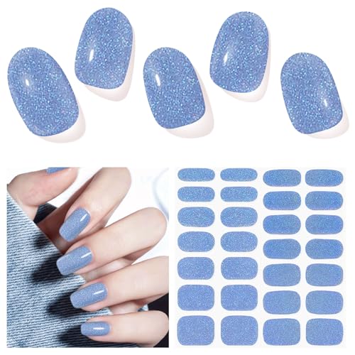 Nagelfolie UV Härtend - 28 Stück Nagelsticker UV Gel Nagelfolien Selbstklebend Nail Sticker Nagellackstreifen Gel-Nagelaufkleber in Salonqualität Art Stickers DIY für Damen Mädchen von DUKASOU