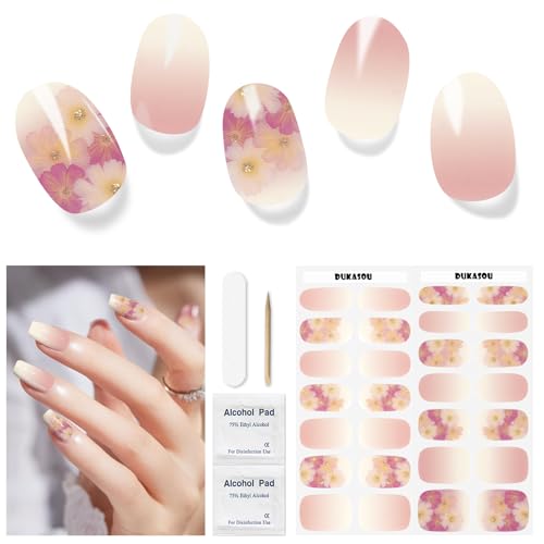 Nagelfolie UV Härtend - 28 Stück Nagelsticker UV Gel Nagelfolien Selbstklebend Nail Sticker Nagellackstreifen Gel-Nagelaufkleber in Salonqualität Art Stickers DIY für Damen Mädchen von DUKASOU