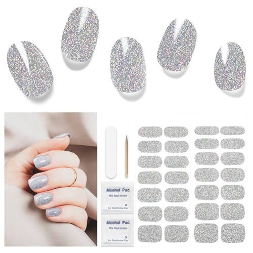 Nagelfolie UV Härtend - 28 Stück Nagelsticker UV Gel Nagelfolien Selbstklebend Nail Sticker Nagellackstreifen Gel-Nagelaufkleber in Salonqualität Art Stickers DIY für Damen Mädchen von DUKASOU