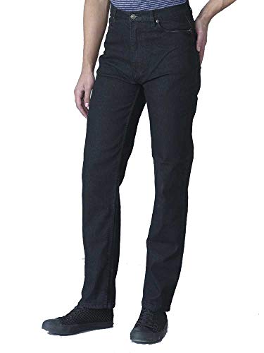 Rockford Herren Neue Stretch Denim Jeans Schwarz Regelmäßig Große Kingsize-Reißverschluss W56- L30 von DUKE D555