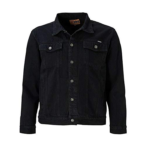 Duke Herren Kingsize Western Trucker Style Denim Jacke (3XL) (Schwarz) von DUKE
