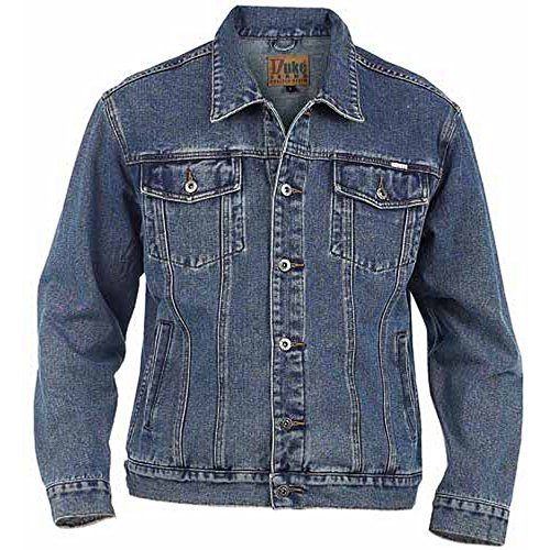 Duke Herren Kingsize Western Trucker Style Denim Jacke (3XL) (Stonewash) von DUKE