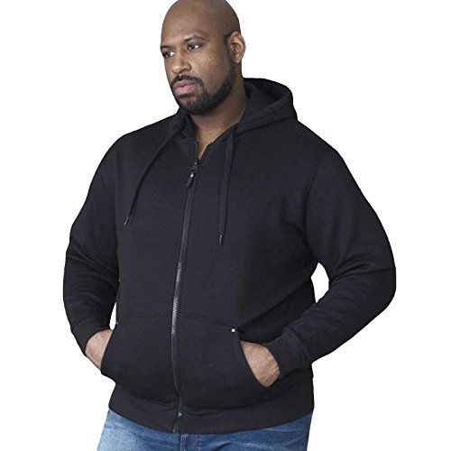 Duke London Rockford KS1609 Kapuzen Sweat-Jacke schwarz in Übergrößen: Farbe: schwarz | Größe: 66/6XL von DUKE