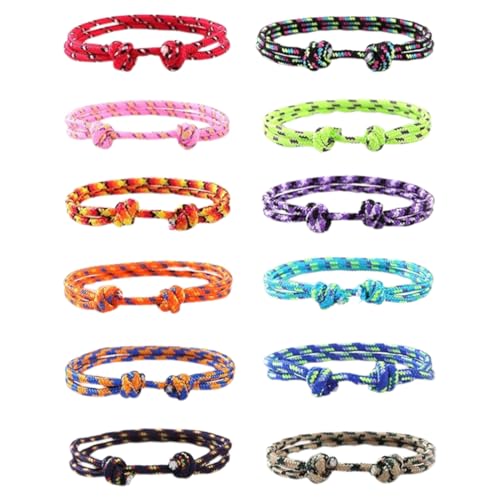 12 Stück Surfer-Armbänder, Marineblaue geflochtene Seil-Armbänder (verstellbar), Nautisches Design für Herren und Damen, Boho-Stil Meerjungfrau-Accessoire von DULFAX