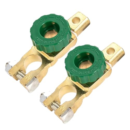 2 Stück Batterie Trennschalter 12V 24V Batteriehauptschalter Autobatterie SchalterBatterietrennschalter, Autobatterie-Trennklemmen mit grünem Knopf für Autos, Boote, LKWs, Fahrzeuge, Traktoren von DULFAX