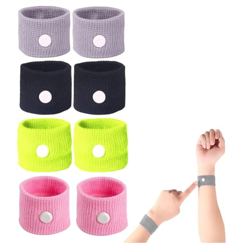 4 Paar Armbänder gegen Übelkeit, Akupressur-Armbänder gegen Übelkeit, Seekrankheits-Armbänder für Kinder, Akupressur-Armbänder gegen Übelkeit, Reisekrankheits-Armbänder (B) von DULFAX