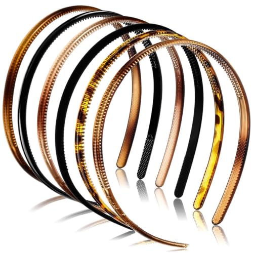 6 Stück Haarband, Unisex Haarreifen, Rutschfestes Stirnband mit Anti-rutsch Zähne, Haarbänder für Outdoor Sports Yoga von DULFAX