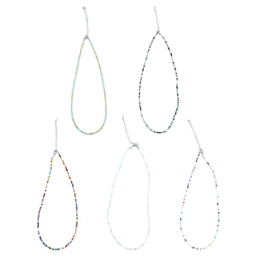 DULFAX 5 Stück Bunte Perlen Ketten Boho Strand Perlen Halsketten Armbänder DULFAX 5 Stück Bunte Perlen Ketten Boho Strand Perlen Halsketten Armbänder von DULFAX