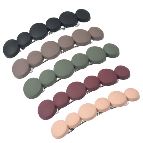 Haarspange Damen 5 Stück Französische Haarspangen Damen Dünnes Haar Automatische Haarspange Klein Hair Clip Set Für Frauen Mädchen von DULFAX