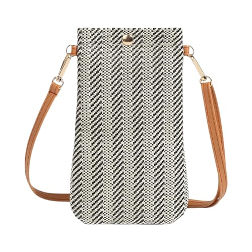 Handytasche Zum Umhängen, Umhängetasche Klein, Strohtaschen für Frauen Crossbody Strand Tasche, Handy Schultertasche mit Langem Gurt für Mädchen, Straw Beach bag von DULFAX