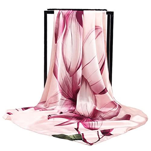 DULSPUE Halstuch Damen,schals & tücher für Damen,seidenschal Damen,hijabkopftuch,Kopftuch Damen Sommer,Kopftuch Damen,haartuch,seidentuch,Rosa eleganter Schal für Damen (90 * 180cm) von DULSPUE