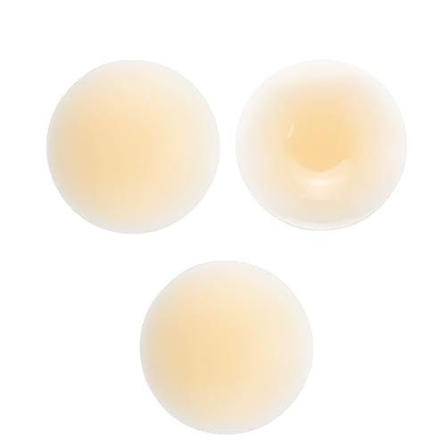 DULSPUE Ultra Dünne Damen Nippel Covers - 3 Paar Nippelpads, Wiederverwendbare & Waschbare Nippel Abdeckungen, Selbstklebende Nipple Pads aus Premium Silikon für Damen (8cm) von DULSPUE