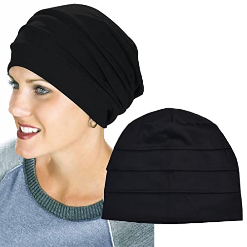 DULSPUE badekappe damen,beanie damen sommer,sommermütze damen,beanie herren,Haufenkappe Baotou Kappe Boden Turban Kappe Rohrkappe (schwarz) von DULSPUE