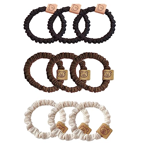 DULSPUE haargummi - 9 Stück scrunchies Haarband Kleines Haarband Mode Einfach Hochelastisch Dünndarm Haarkreis Kopfschmuck Gummiband Damen Haarband Haarseil Langlebig von DULSPUE